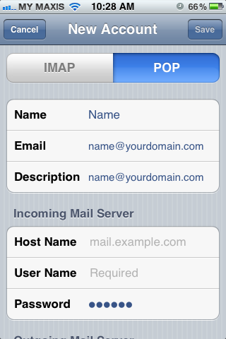 Setting up email in iPhone - Step 6 Setting up email in iPhone - Step 6