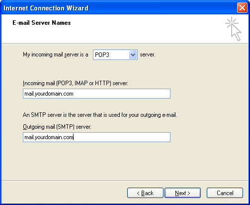 Setting up email in Outlook Express - Step 5