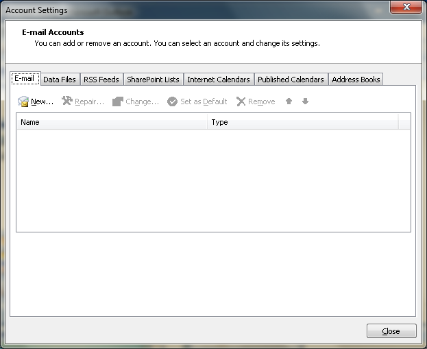 Setting up email in Microsoft Outlook- Step 2